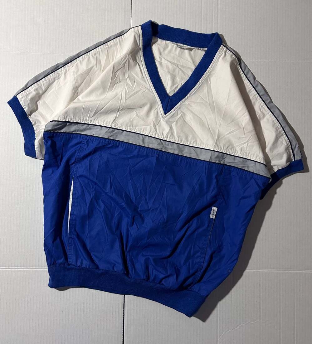 Vintage 1980s Christian Dior Monsieur Colorblock V-Neck Pullover Wind Shirt